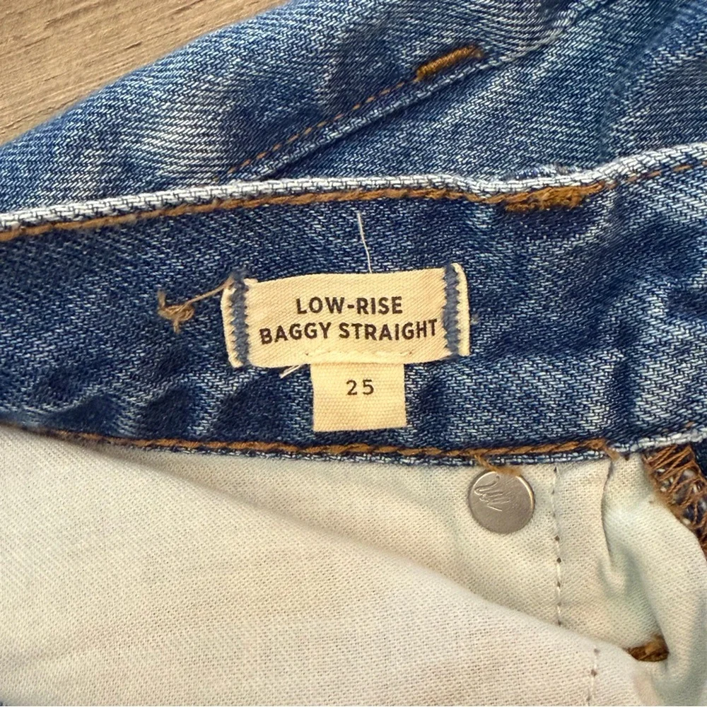 Madewell Low Rise Baggy Straight Jeans Womens 25 Vintage Wash Classic Denim Blue - Picture 10 of 11
